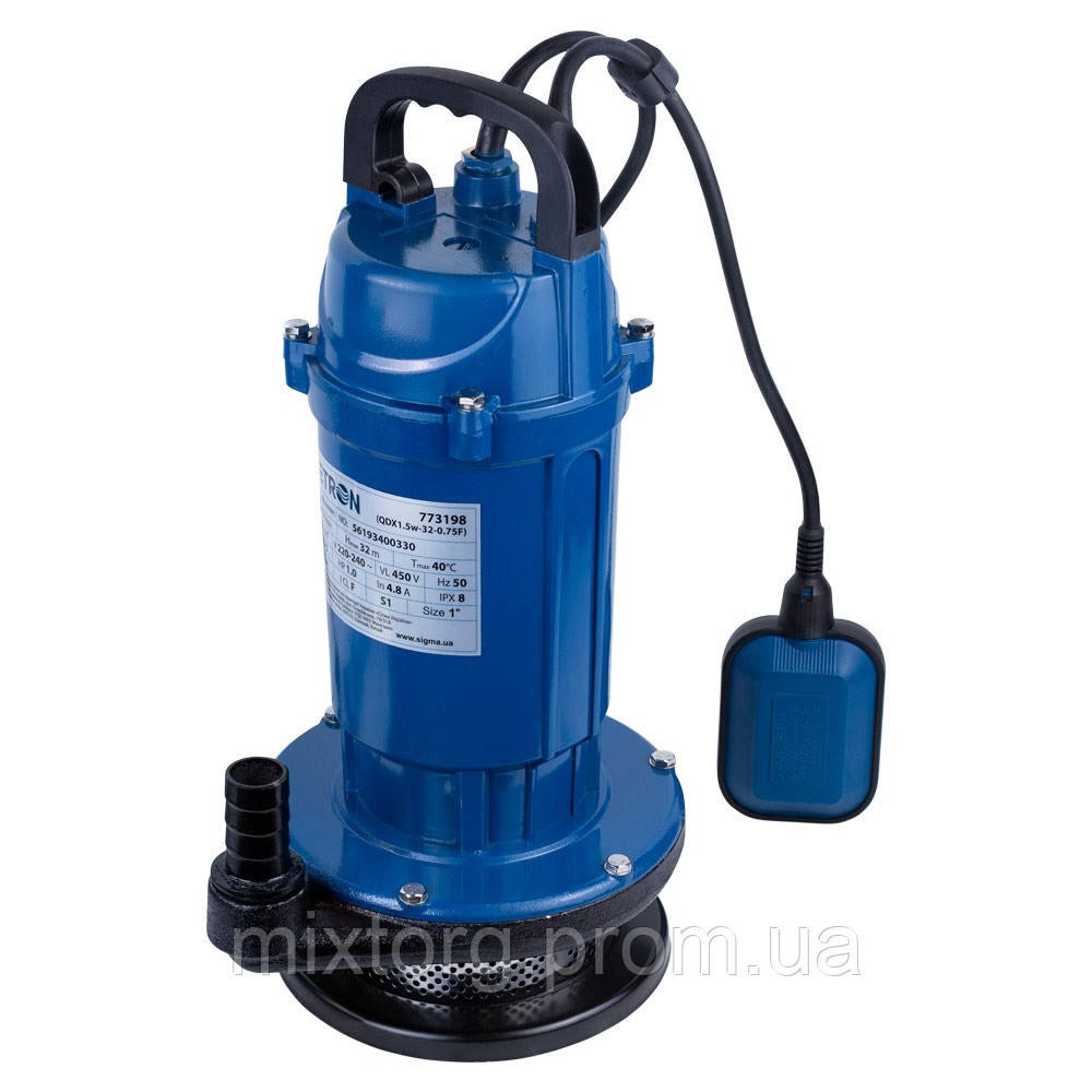 Насос дренажний 0.75кВт Hmax 32м Qmax 80л/хв WETRON QDX1.5w-32-0.75F (773198) Насос дренажний 0.75кВт Hmax 32м Qmax 80л/хв WETRON QDX1.5w-32-0.75F (773198)