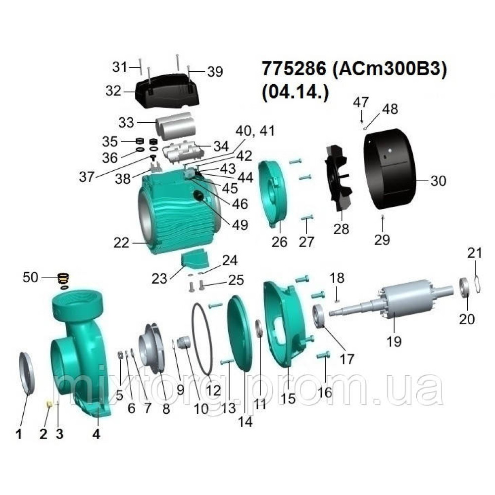 Насос відцентровий 3.0кВт Hmax 20м Qmax 1100л/хв 3" LEO 3.0 ACm300B3 (775286) Насос відцентровий 3.0кВт Hmax 20м Qmax 1100л/хв 3" LEO 3.0 ACm300B3 (775286)