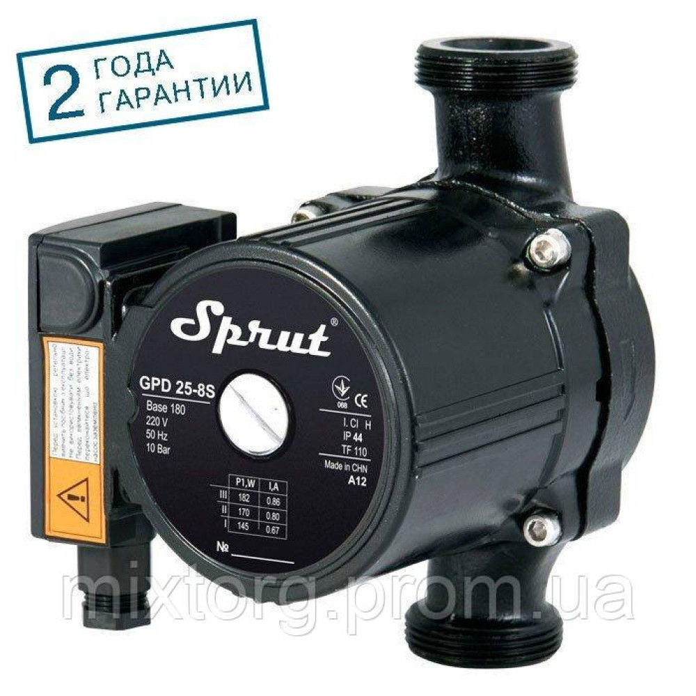 Циркуляційний насос GPD25-8S-180 "Sprut" + комплект гайок Циркуляційний насос GPD25-8S-180 "Sprut" + комплект гайок